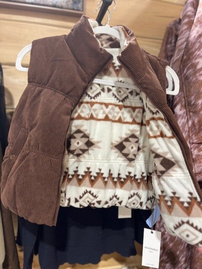 Brown Aztec vest reversible Med