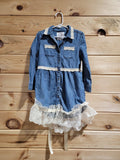 Girls 5T Denim Dress w/ Vintage Lace