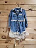 Girls 5T Denim Dress w/ Vintage Lace