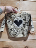 Tan Spotted Sweatshirt VTG Doily Heart