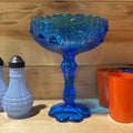 Cabbage Rose Blue Fruit Bowl (Fenton)