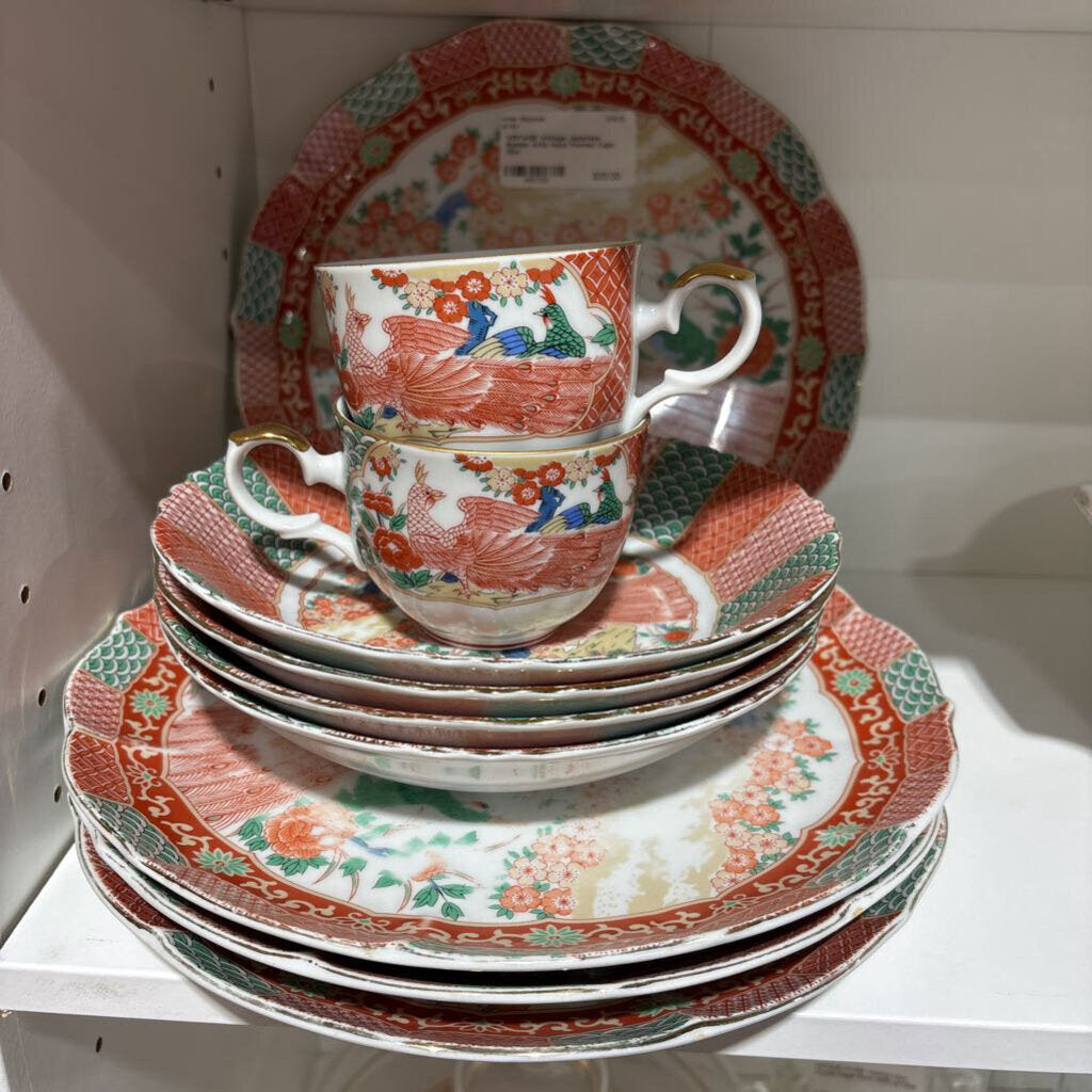 Vintage Japanese Gumps Arita Hand Painted Cups 10pc