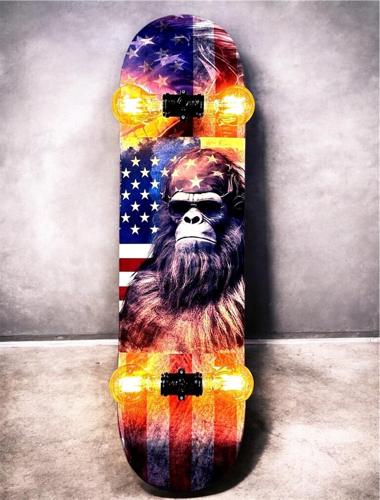 Patriotic Bigfoot Skateboard Lamp
