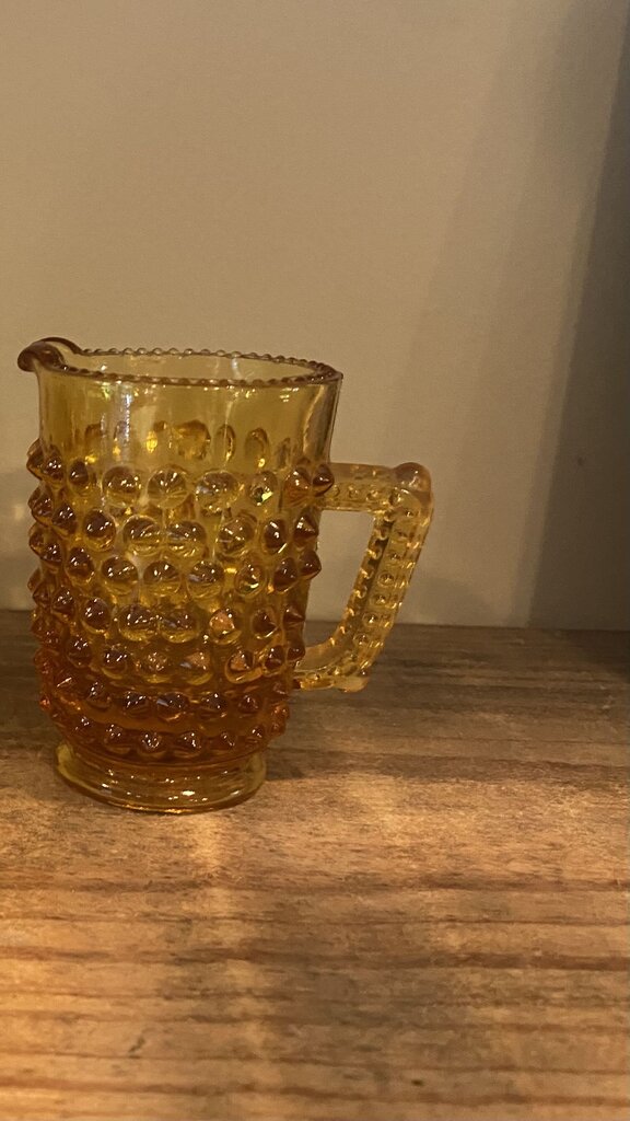 Amber Fenton Hobnail Mini Pitcher