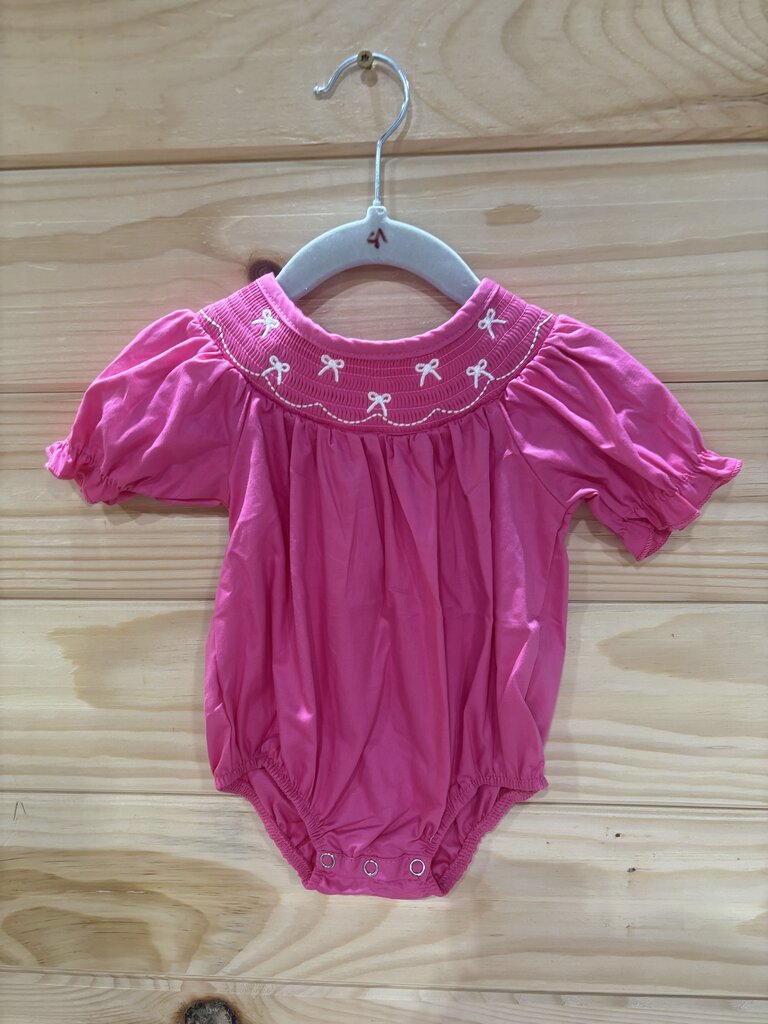 Hot Pink Smocked Bow Bubble