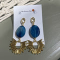 Blue haze earrings 14k gold plated