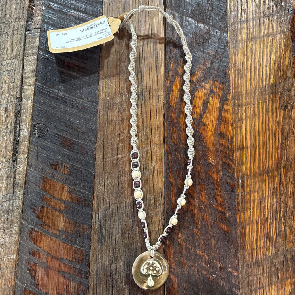 Brown Mushroom Necklace
