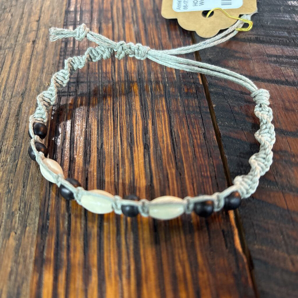 Brown White Wood Bracelet