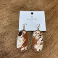 Faux Leather Gold Drop Earrings