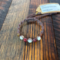 Brown Red White Bone Bracelet