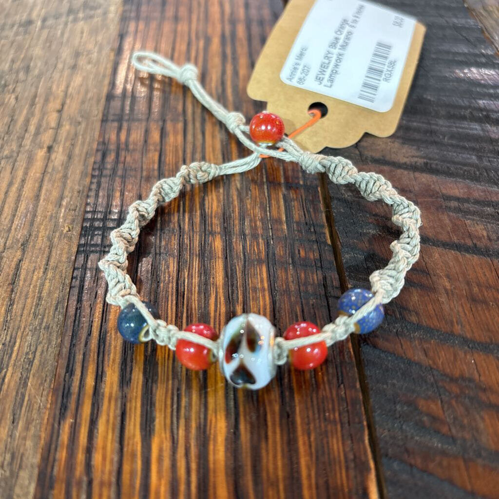 Blue Orange Lampwork Murano