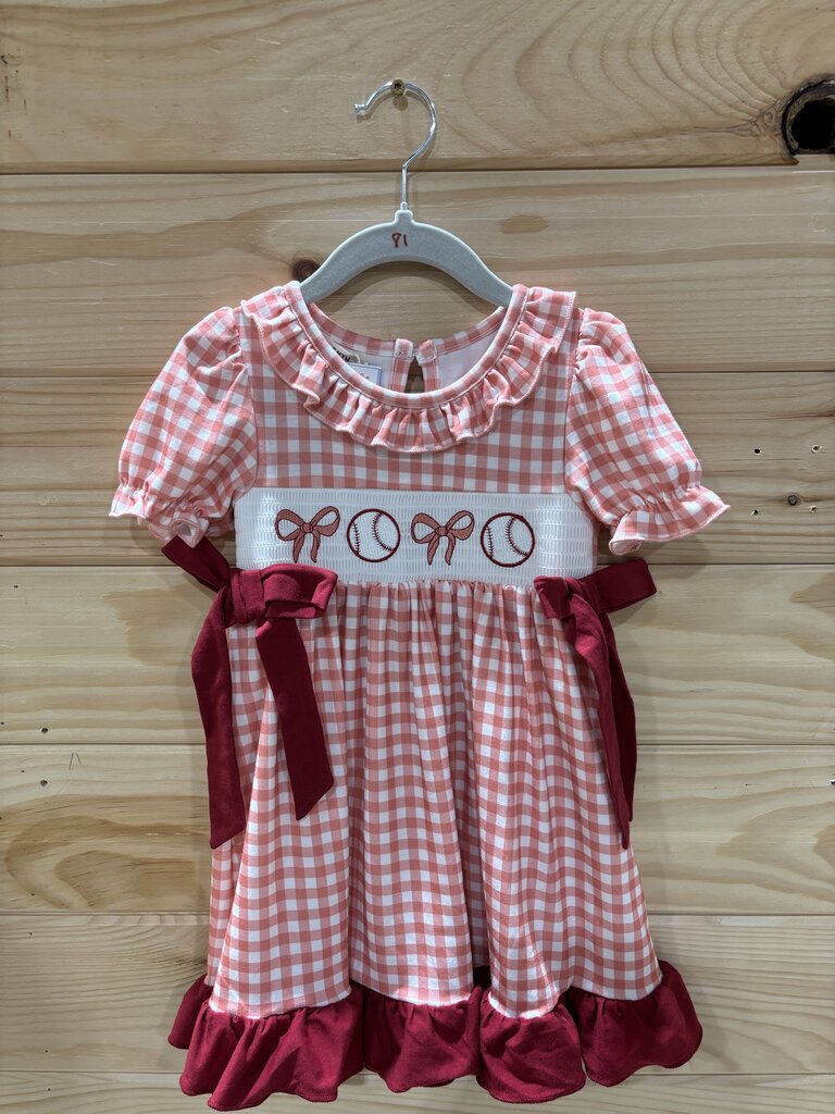 Baseball & Bows Smocked Dress 2