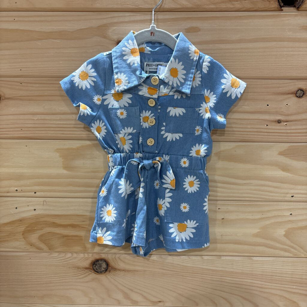 Denim Daisy Romper 12m