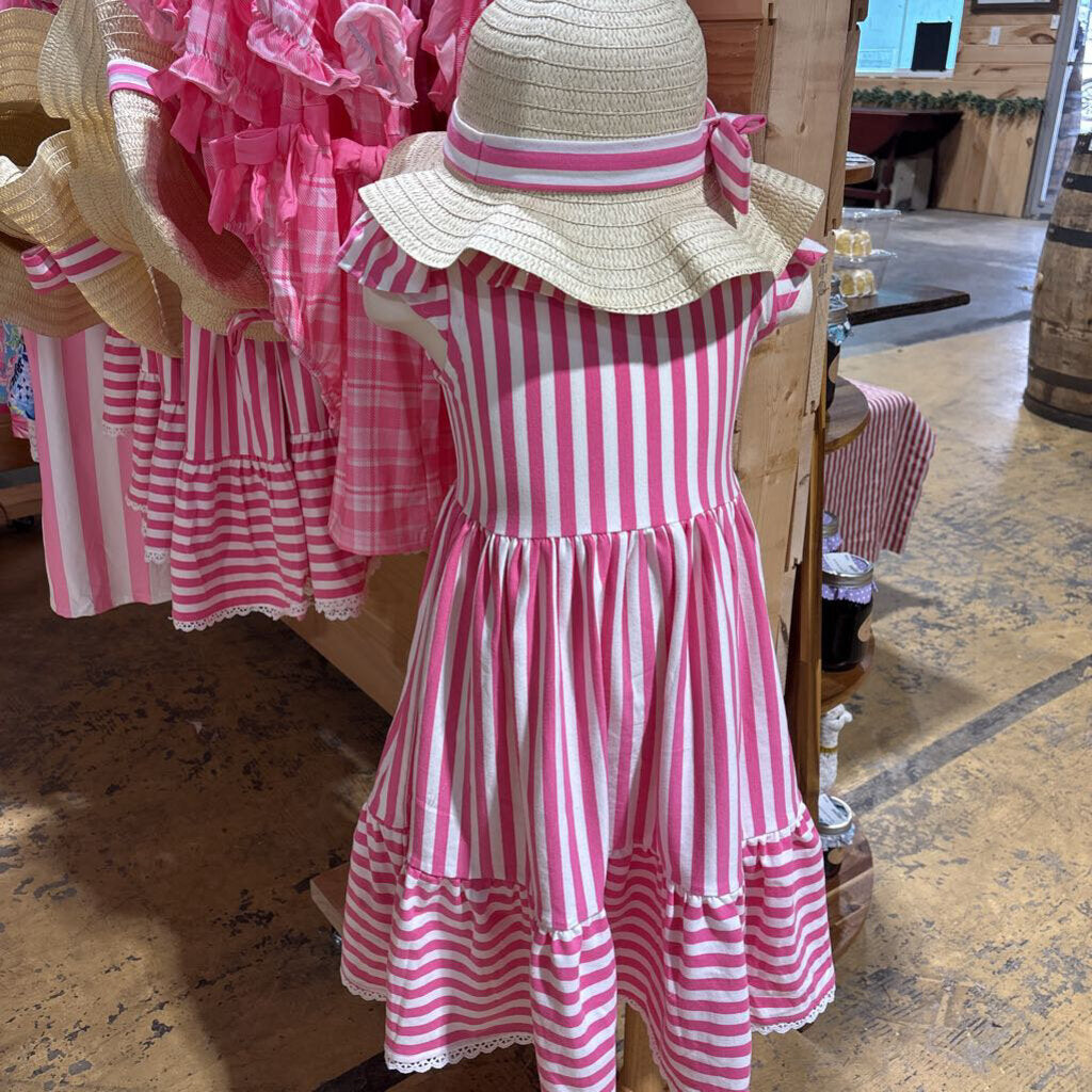 Pink Spring Dress with Hat 7
