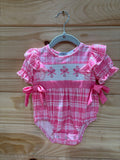 Pink Plaid Cross Bubble 12m