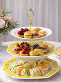 3 Tiered Tray--yellow/Indepdence Ironstone