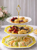3 Tiered Tray--yellow/Indepdence Ironstone