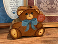Wooden Teddy Bear Candle Holder