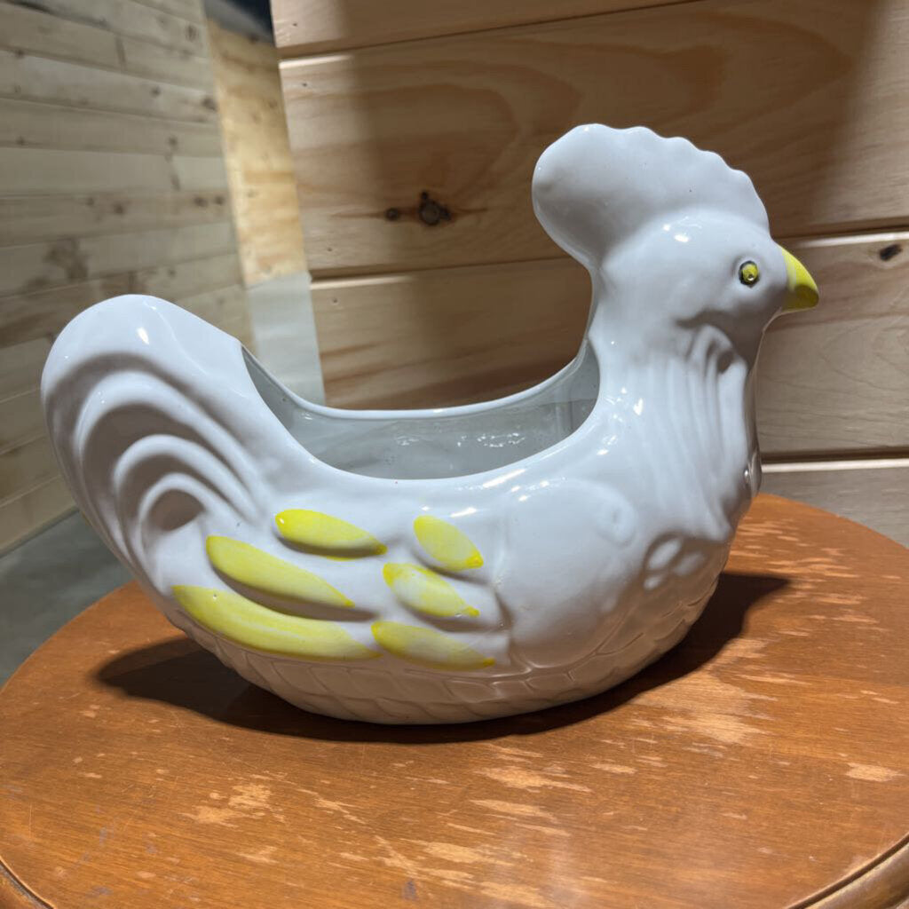 White Hen Planter