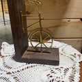 Wood Bookend w/Bicyle