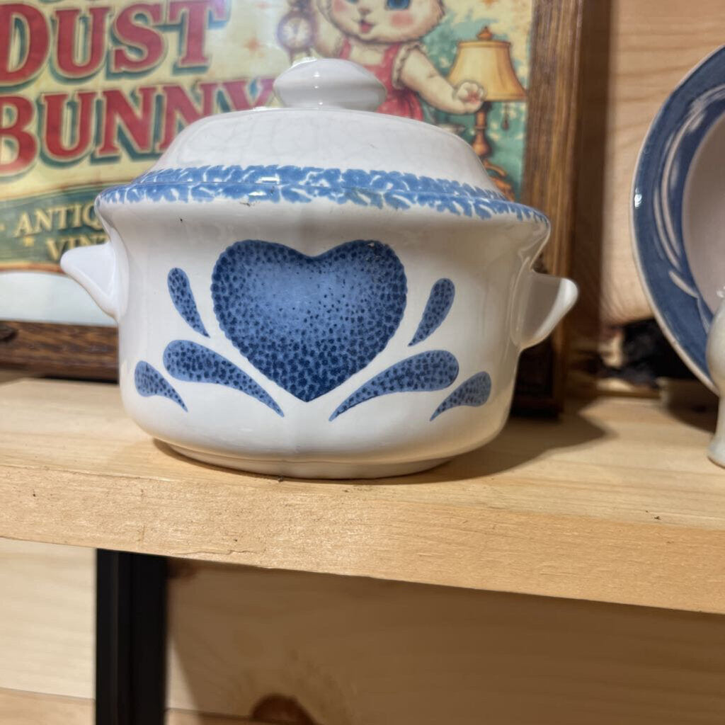 Blue Sponge Heart Dish