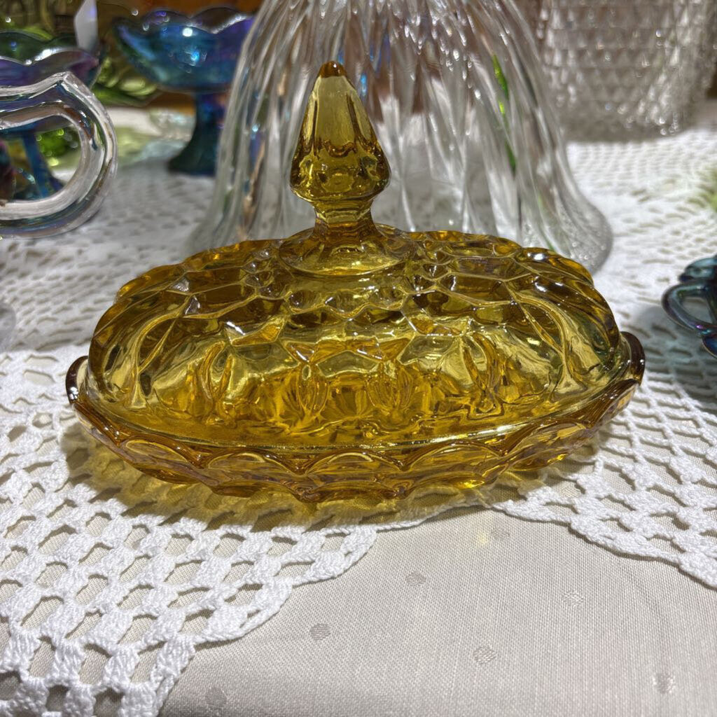 Amber butter dish