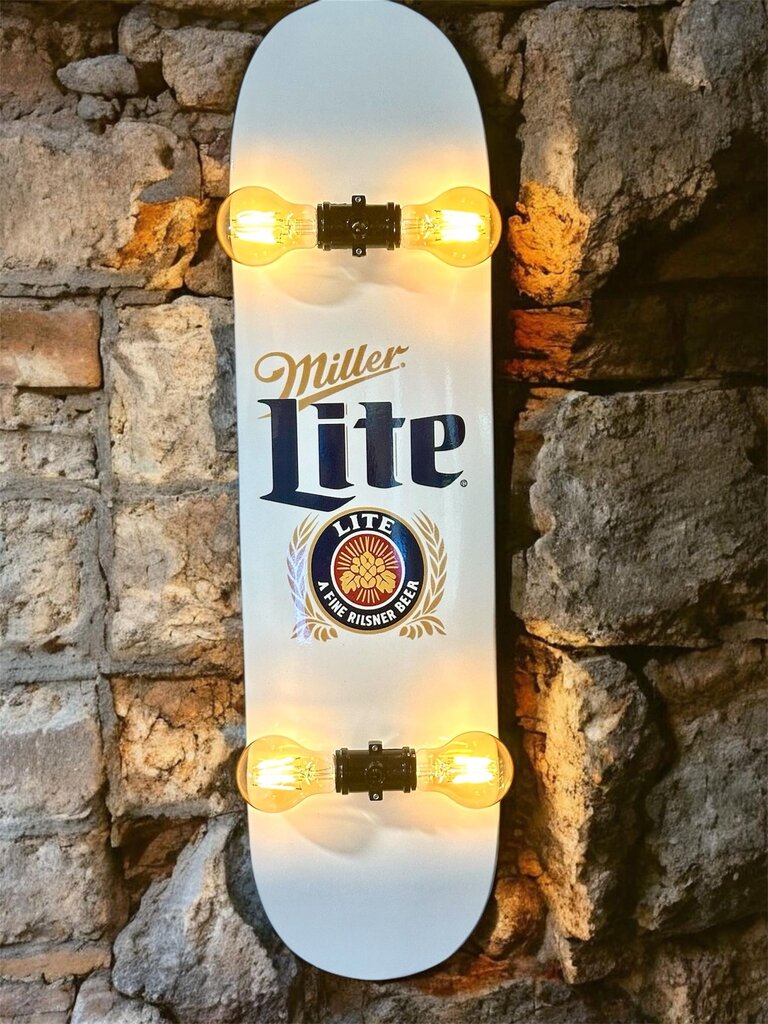 Skateboard Lamp - Miller Lite