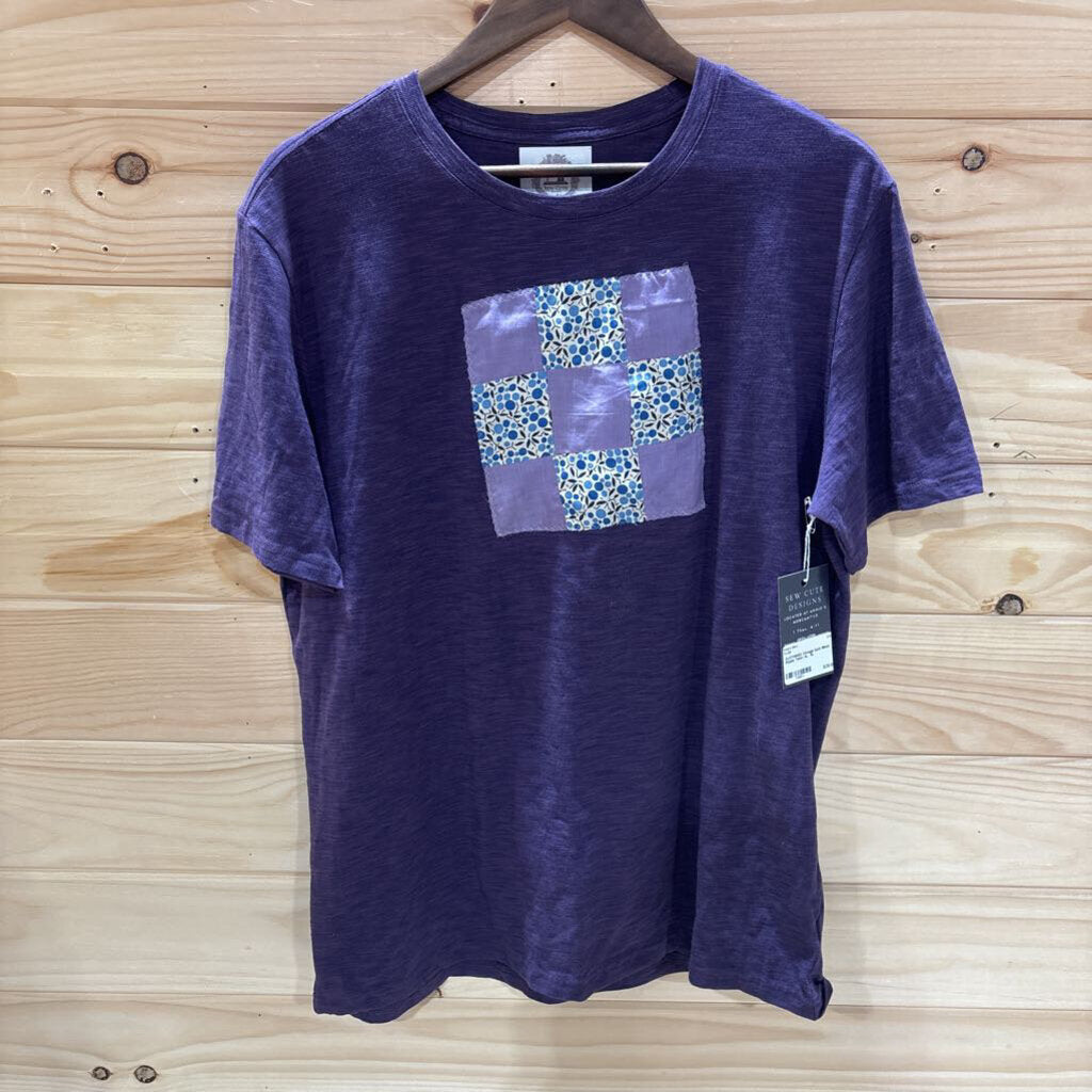 Vintage Quilt Block Purple Tshirt XL