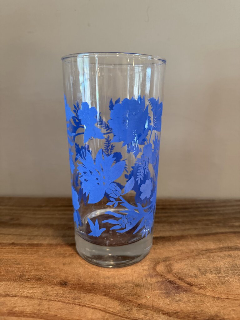 Blue Floral Tea Glass