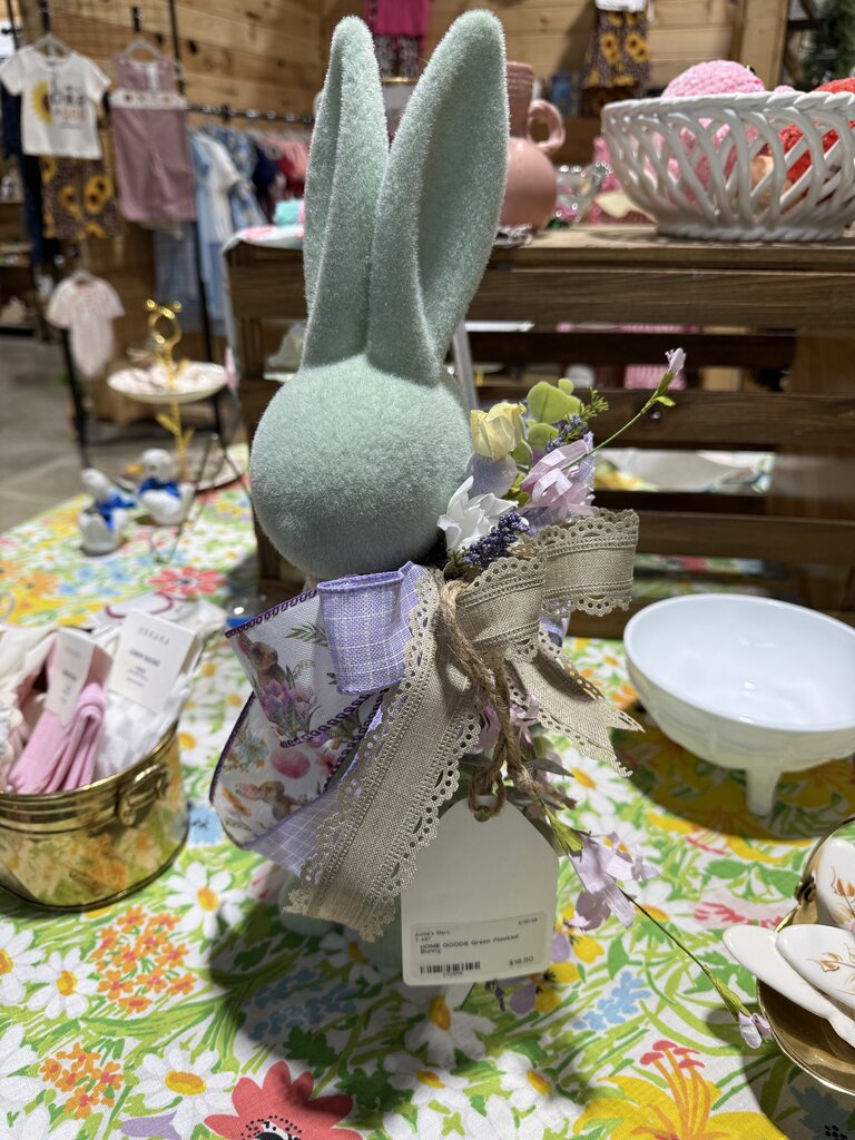 Green Flocked Bunny