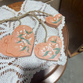 Peach Wood Hearts
