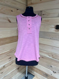 Pink Sleeveless 3 Button Top