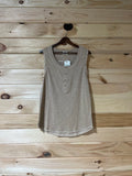 Taupe Sleeveless 3 Button Top