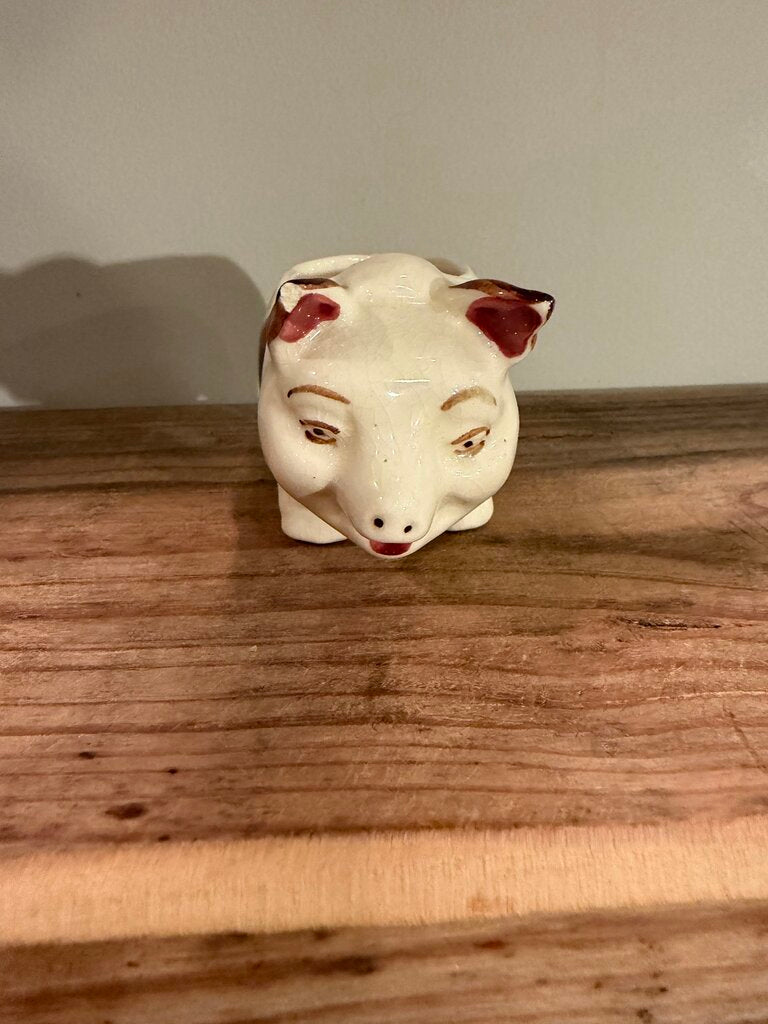 2" Ceramic Brown Spotted Pig Planter