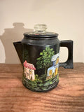 Black Handpainted Percolator