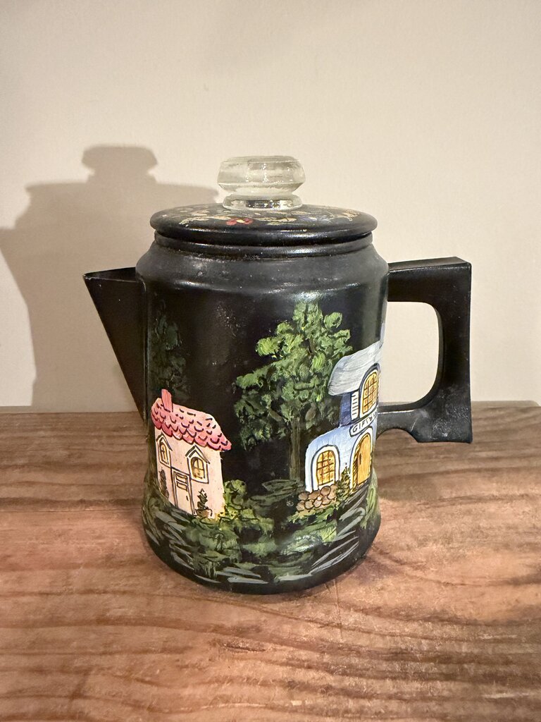 Black Handpainted Percolator
