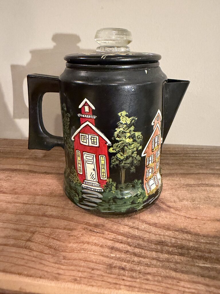 Black Handpainted Percolator