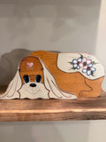 Wooden Handpainted Dog Doorstop 7" x15"
