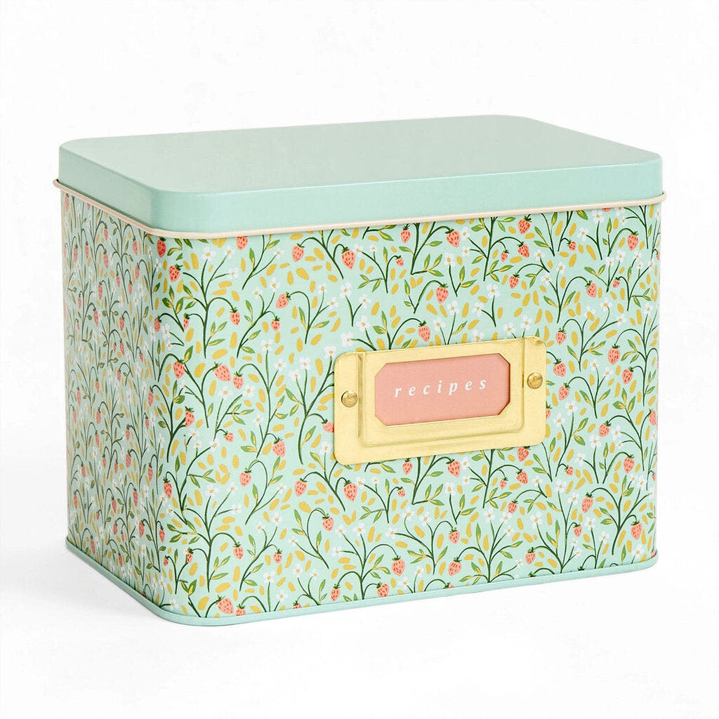 Strawbery Meadow Tin Recipe Box