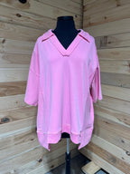 Pink Collar Top