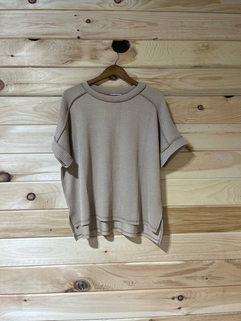 Tan Ribbed Top