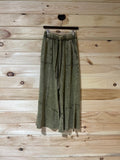 Acid Wash Exposed Seam Flare Pant