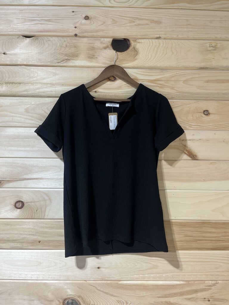 Waffle V-Neck Top