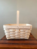 Large Whitewash Longaberger Basket w/handle
