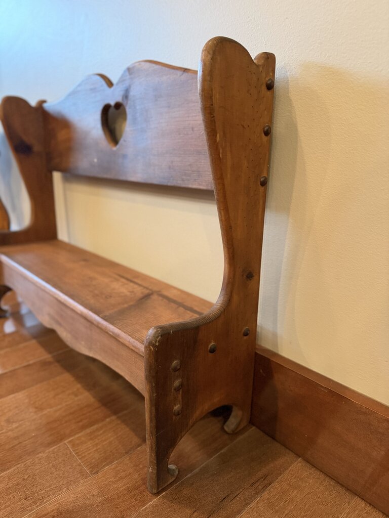 27" Wooden Heart Bench