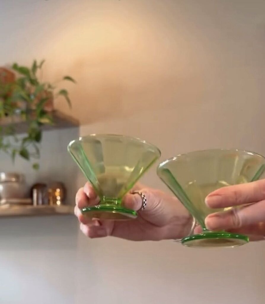 Uranium Glass Dessert Dish #1