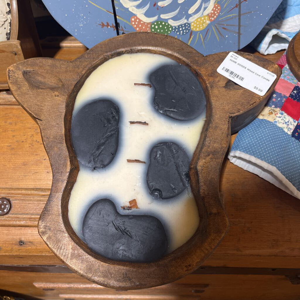 Wood Cow Candle