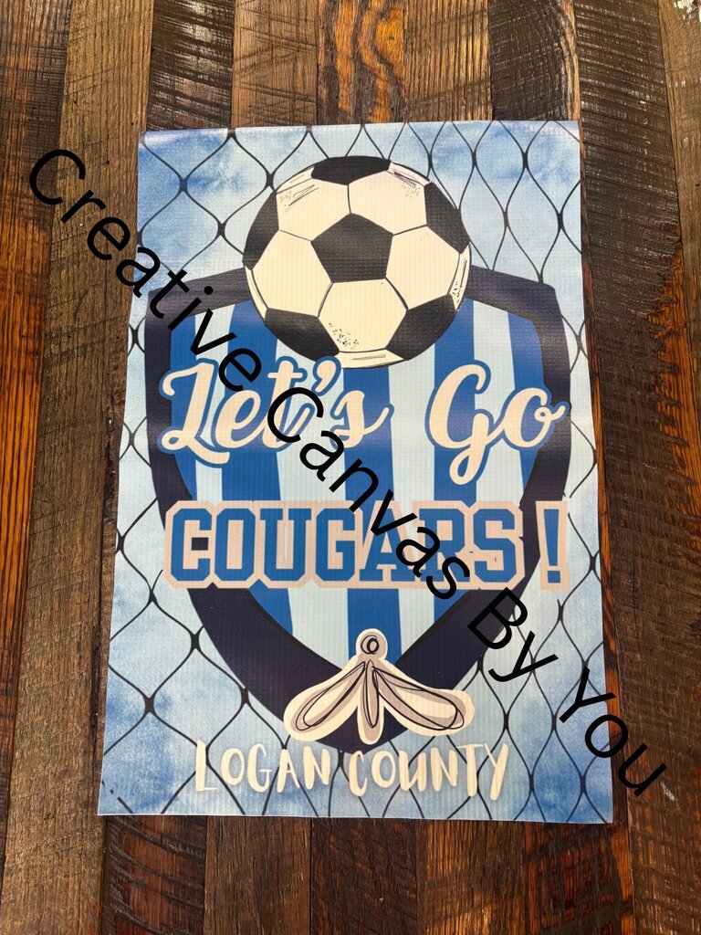 Logan County Soccer Water Resistant Garden Flag