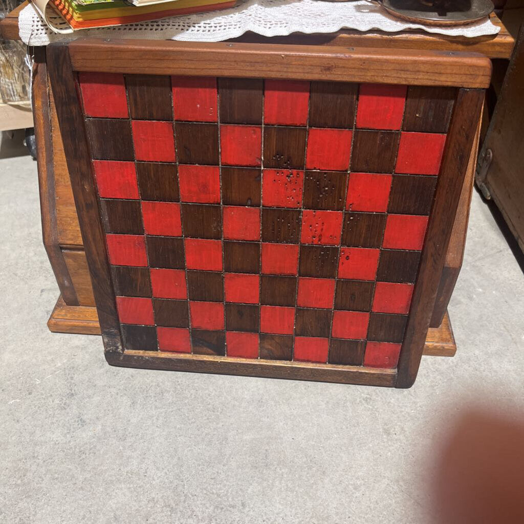Wood Red Checker Board