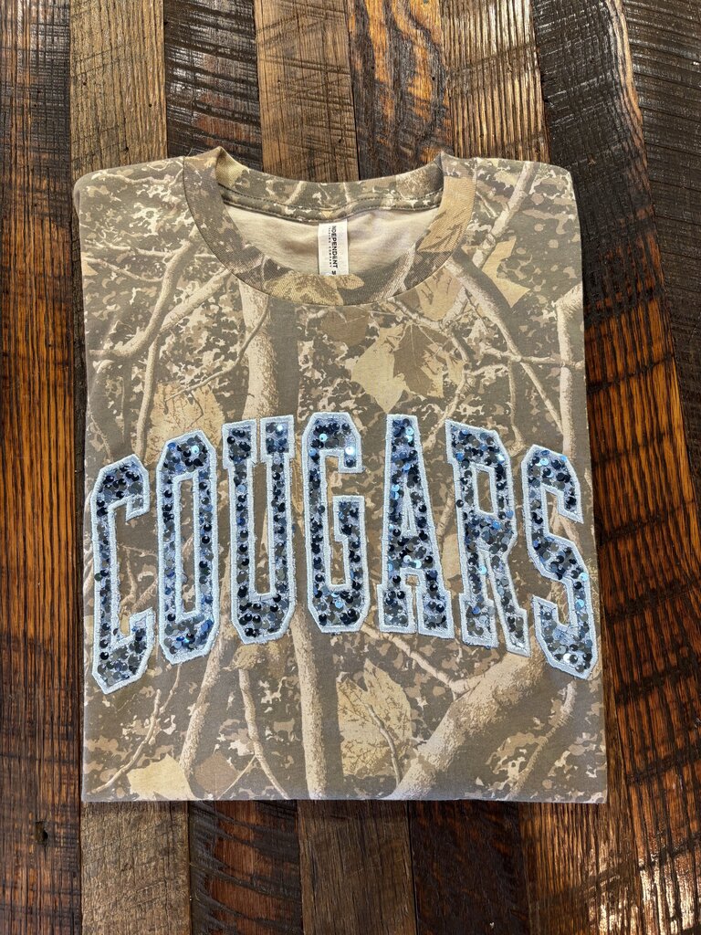 Cougars Sequin Embroidery Tee
